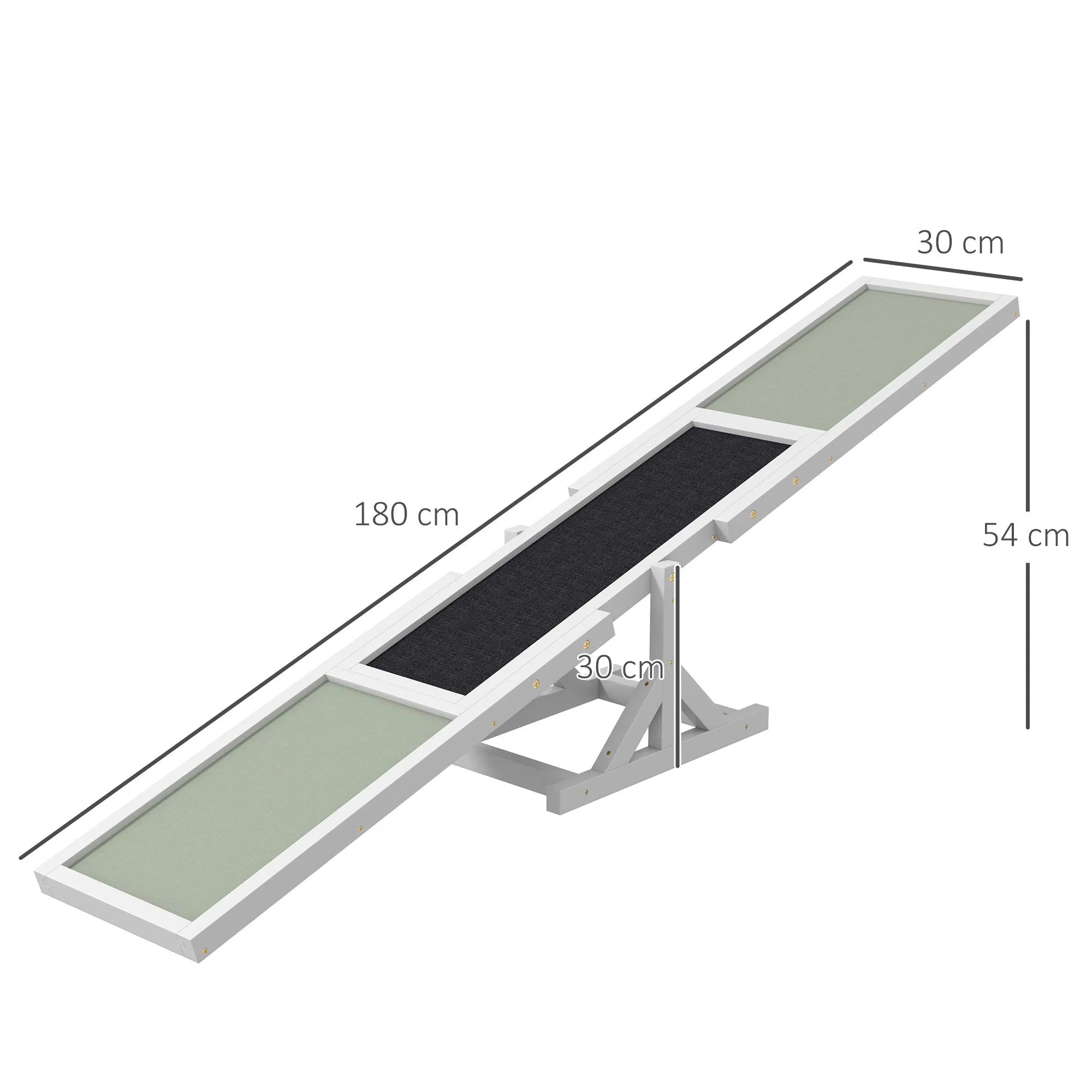 Wooden Pet Seesaw for Big Dogs with Anti-Slip Surface, White